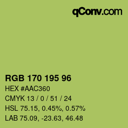 Farbcode: RGB 170 195 96 | qconv.com