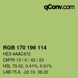 Color code: RGB 170 196 114 | qconv.com