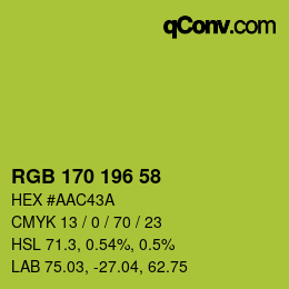 カラーコード: RGB 170 196 58 | qconv.com