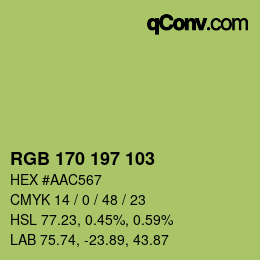 カラーコード: RGB 170 197 103 | qconv.com