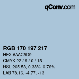 Farbcode: RGB 170 197 217 | qconv.com