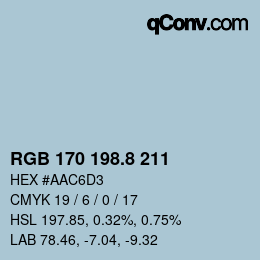 カラーコード: RGB 170 198.8 211 | qconv.com