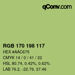 カラーコード: RGB 170 198 117 | qconv.com