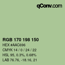 Código de color: RGB 170 198 150 | qconv.com