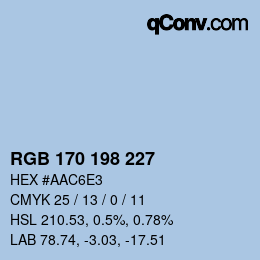 Color code: RGB 170 198 227 | qconv.com