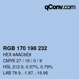 カラーコード: RGB 170 198 232 | qconv.com
