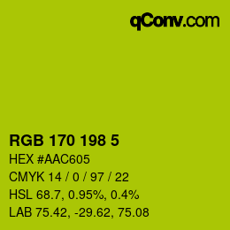 Color code: RGB 170 198 5 | qconv.com