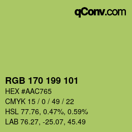 Color code: RGB 170 199 101 | qconv.com