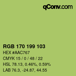 Color code: RGB 170 199 103 | qconv.com