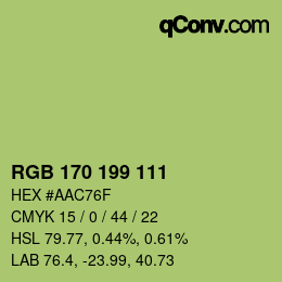 Color code: RGB 170 199 111 | qconv.com