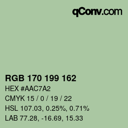 カラーコード: RGB 170 199 162 | qconv.com