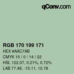颜色代码: RGB 170 199 171 | qconv.com