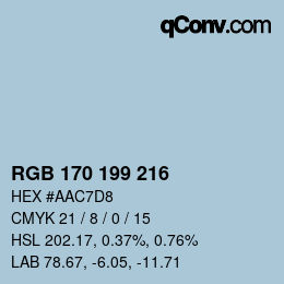 Color code: RGB 170 199 216 | qconv.com