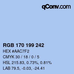 Color code: RGB 170 199 242 | qconv.com