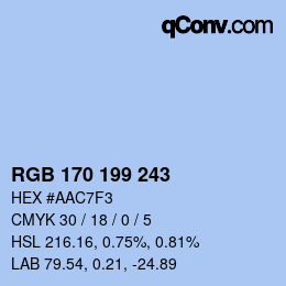 Color code: RGB 170 199 243 | qconv.com