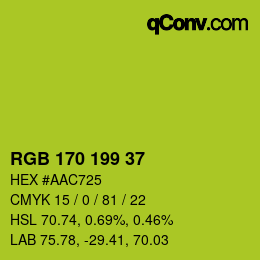 Color code: RGB 170 199 37 | qconv.com