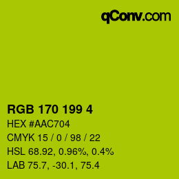 Color code: RGB 170 199 4 | qconv.com