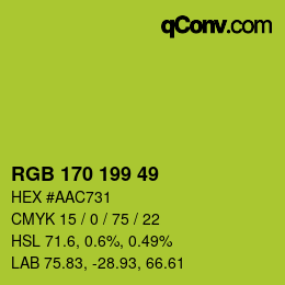 Color code: RGB 170 199 49 | qconv.com