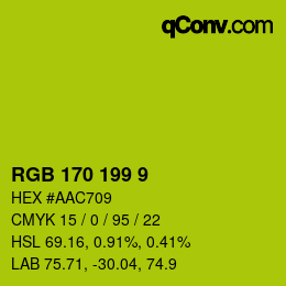 Color code: RGB 170 199 9 | qconv.com