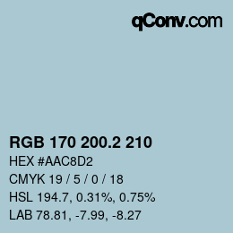 カラーコード: RGB 170 200.2 210 | qconv.com