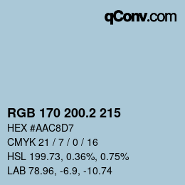 カラーコード: RGB 170 200.2 215 | qconv.com