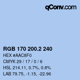 カラーコード: RGB 170 200.2 240 | qconv.com