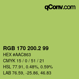 カラーコード: RGB 170 200.2 99 | qconv.com
