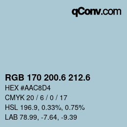 カラーコード: RGB 170 200.6 212.6 | qconv.com