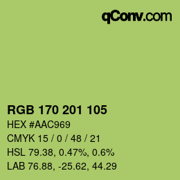 Color code: RGB 170 201 105 | qconv.com