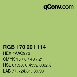 Color code: RGB 170 201 114 | qconv.com