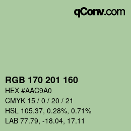 Color code: RGB 170 201 160 | qconv.com