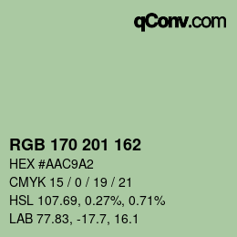 Color code: RGB 170 201 162 | qconv.com