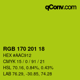 Color code: RGB 170 201 18 | qconv.com