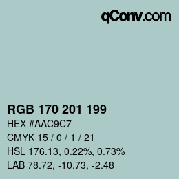 Color code: RGB 170 201 199 | qconv.com