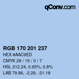 Color code: RGB 170 201 237 | qconv.com