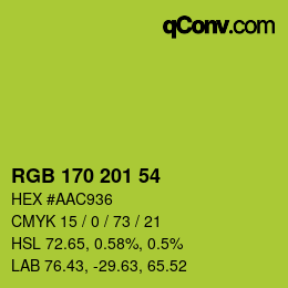 Color code: RGB 170 201 54 | qconv.com