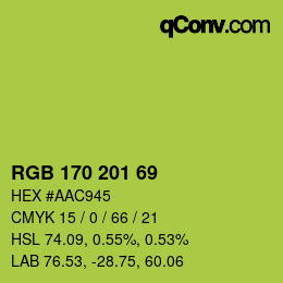 Color code: RGB 170 201 69 | qconv.com