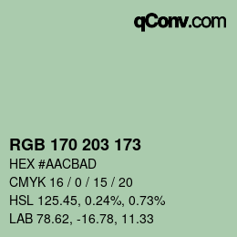 Color code: RGB 170 203 173 | qconv.com
