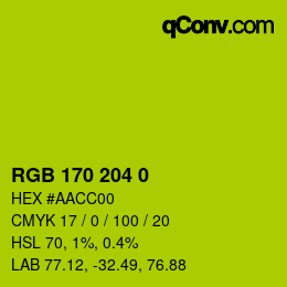 Color code: RGB 170 204 0 | qconv.com