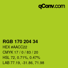 Color code: RGB 170 204 34 | qconv.com