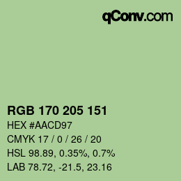 Color code: RGB 170 205 151 | qconv.com