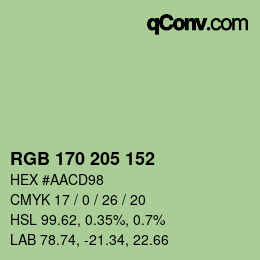 Color code: RGB 170 205 152 | qconv.com