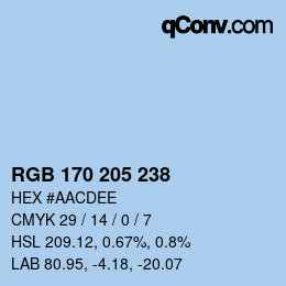 Código de color: RGB 170 205 238 | qconv.com