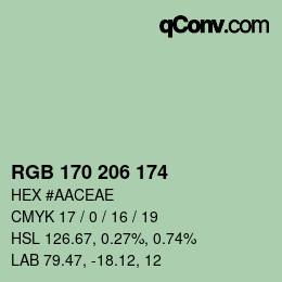 Color code: RGB 170 206 174 | qconv.com