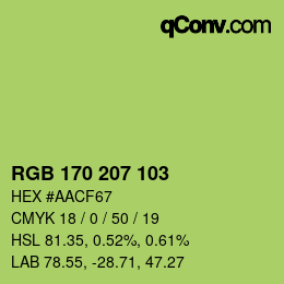 Color code: RGB 170 207 103 | qconv.com