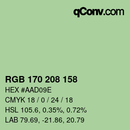 Color code: RGB 170 208 158 | qconv.com