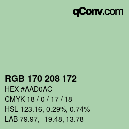 Color code: RGB 170 208 172 | qconv.com