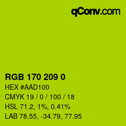 Color code: RGB 170 209 0 | qconv.com