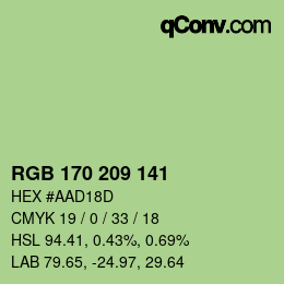 Color code: RGB 170 209 141 | qconv.com
