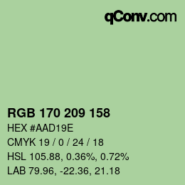 Color code: RGB 170 209 158 | qconv.com